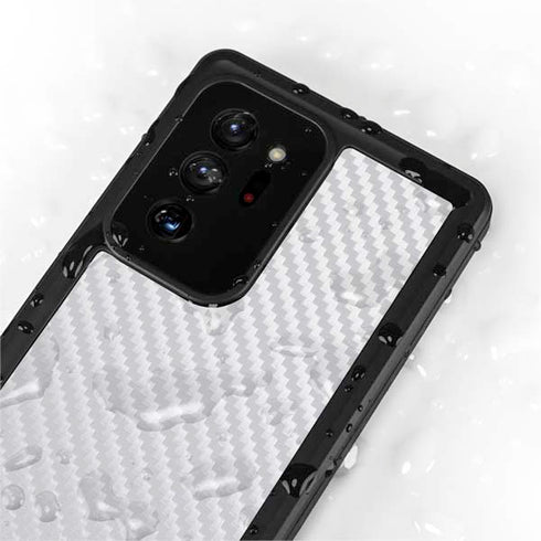 White Carbon Fiber Specialty Texture Material Galaxy Note20 Ultra 5G Waterproof Case